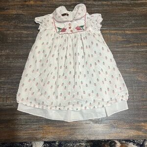 Adorable White and Pink Kids Dress
